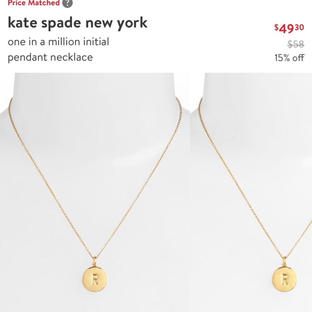 Gold Kate Spade R initial necklace
